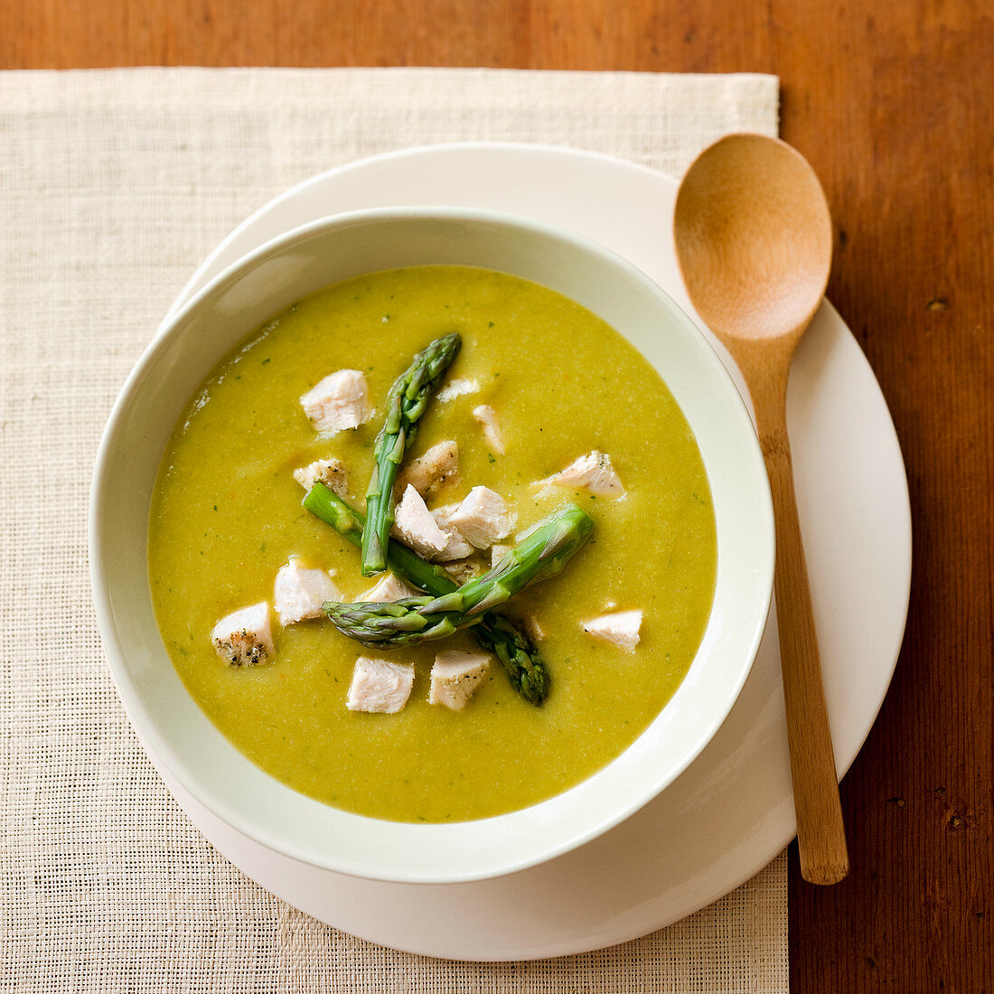 Bowl of Chicken Asparagus Soup