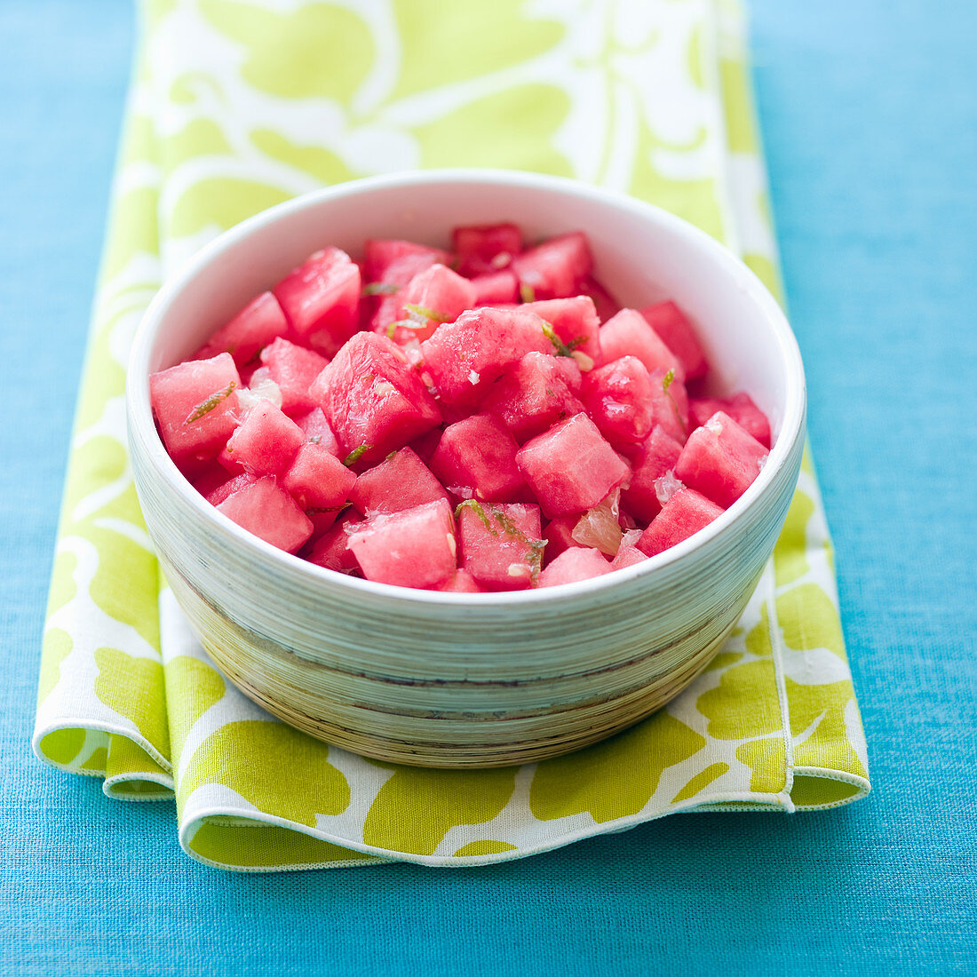 Watermelon salad with lime dressing
