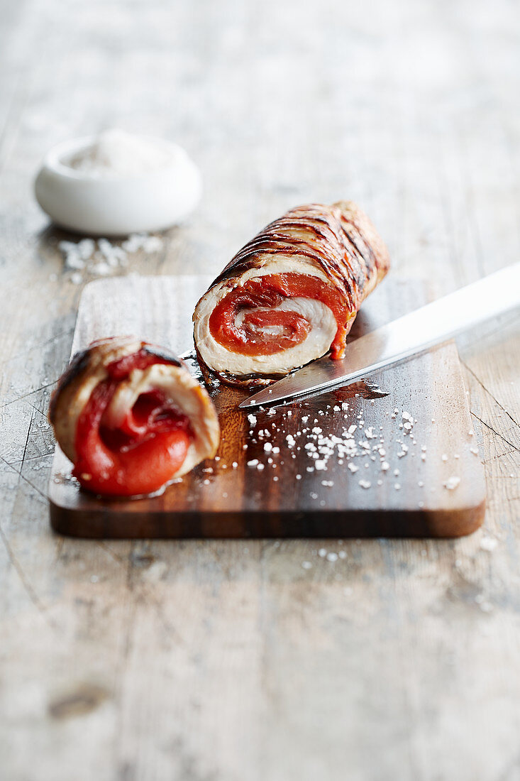 Putenroulade mit Paprika