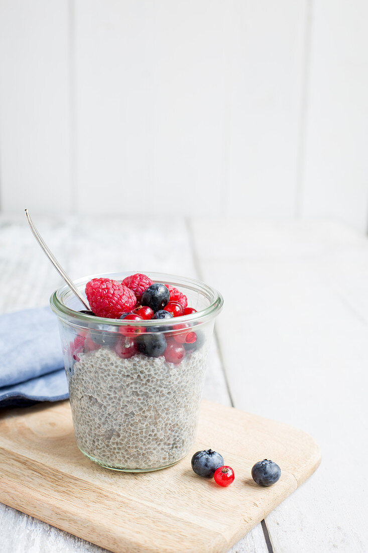 Chia pudding with fresh berries