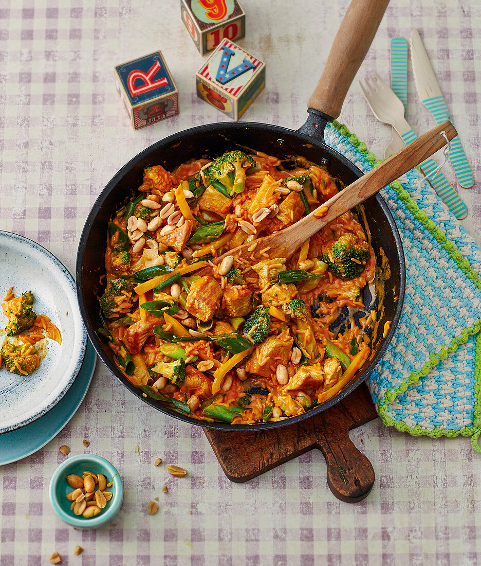 One-Pan-Curry mit Pute und Reis