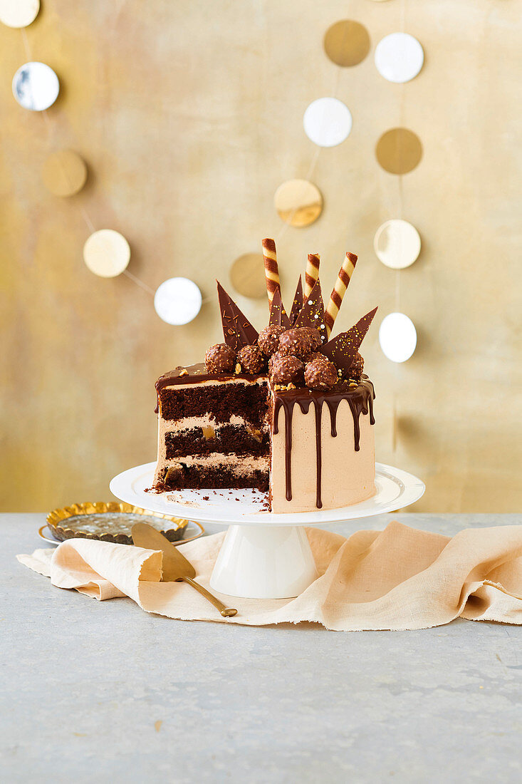 A chocolate and hazelnut cake