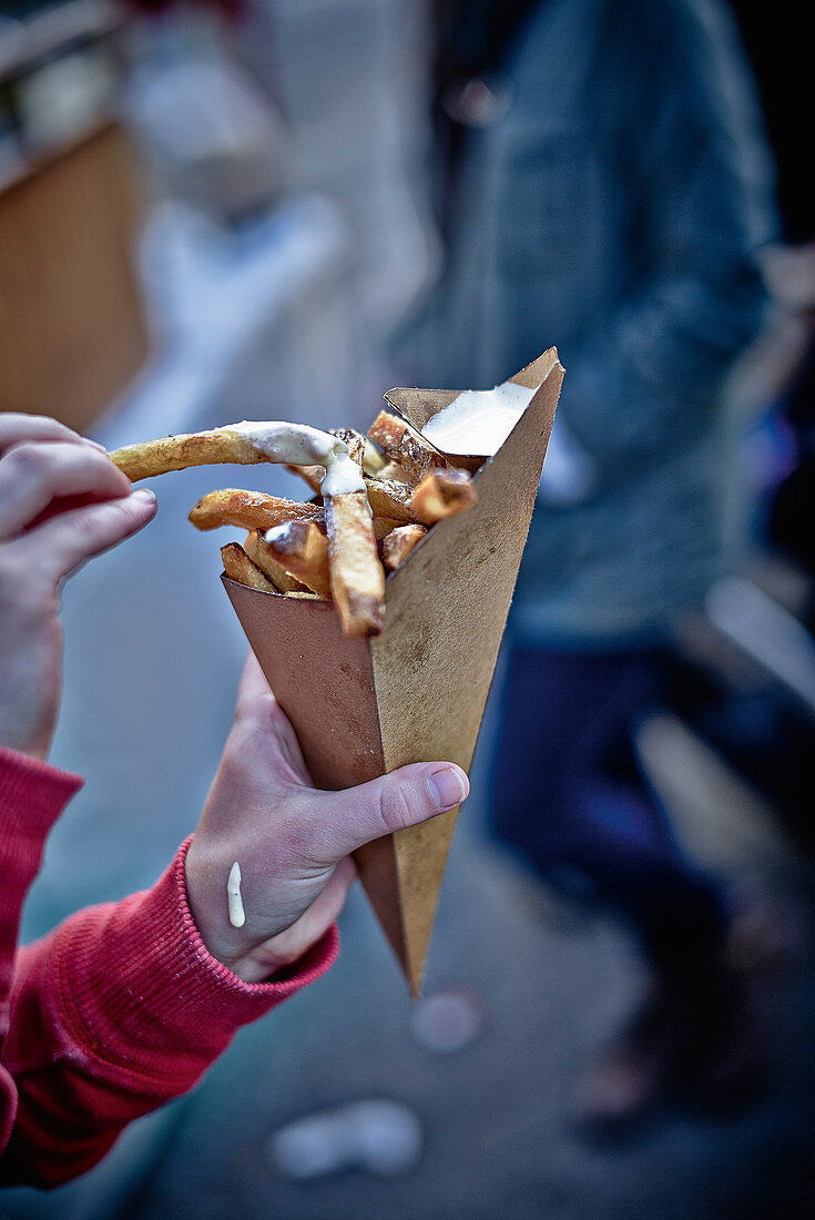 A cone of chips