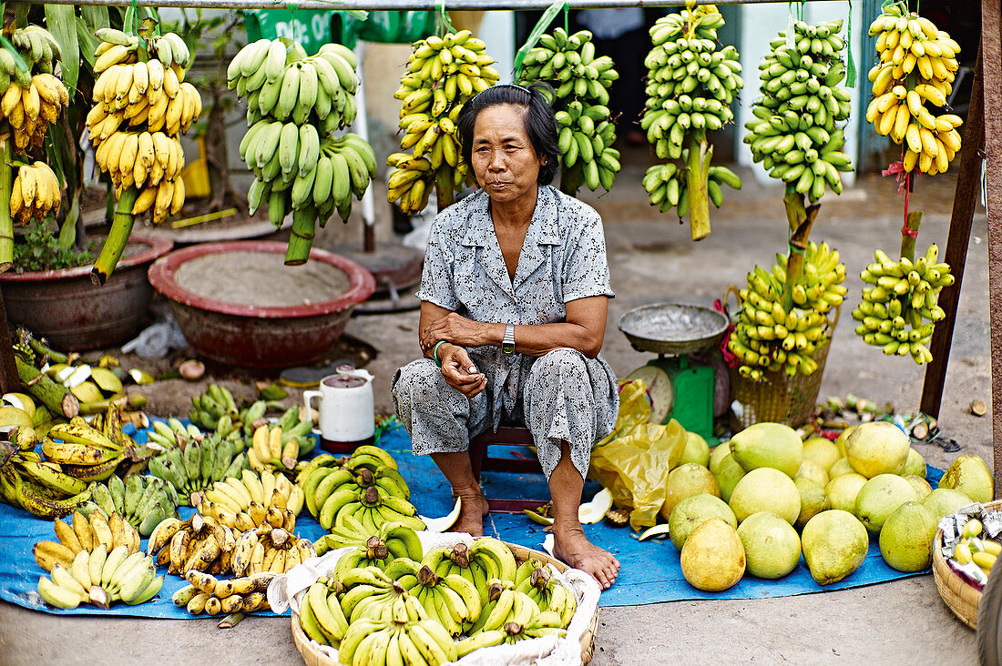 Vietnamesische Bananenverkäuferin
