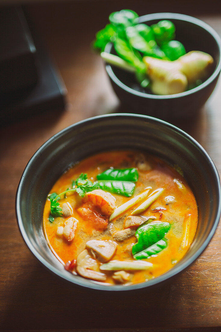 Tom Kha Gung (coconut soup with shrimps, Thailand)