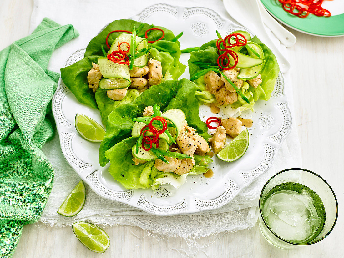 Satay Chicken Lettuce Cups