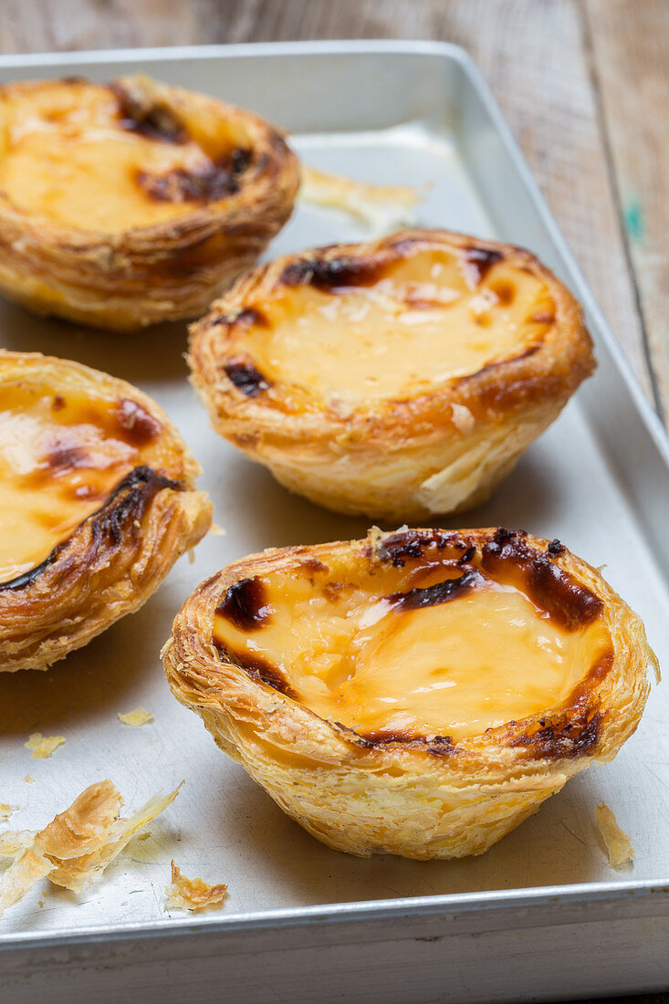 Pastel de Nata (baked pastries with custard, Portugal)