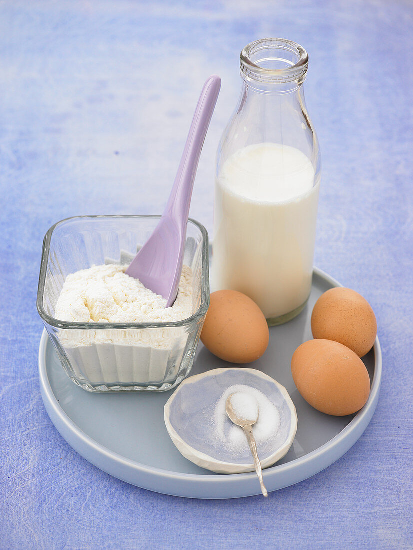 Ingredients for making pancake batter