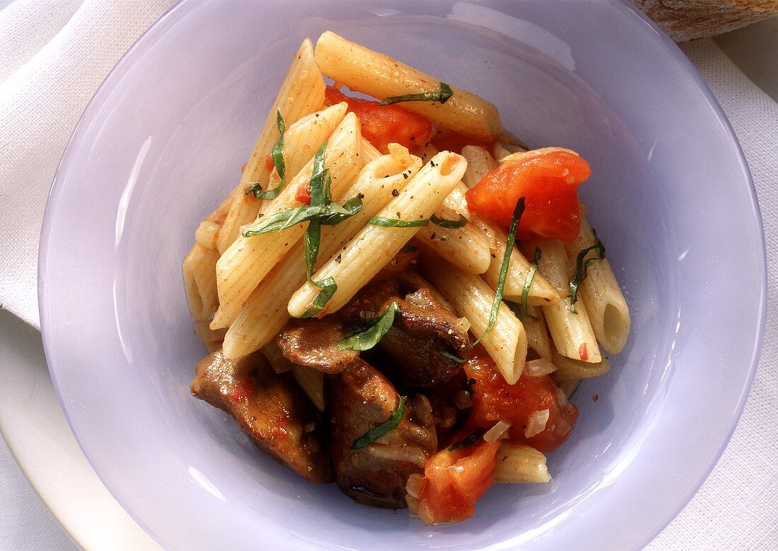 Penne with Chicken Liver and Tomato