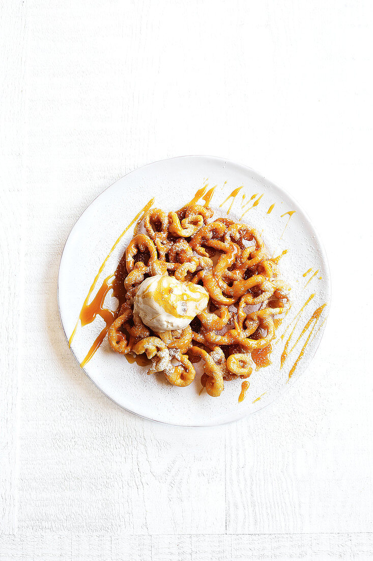 Fried funnel cake for kids