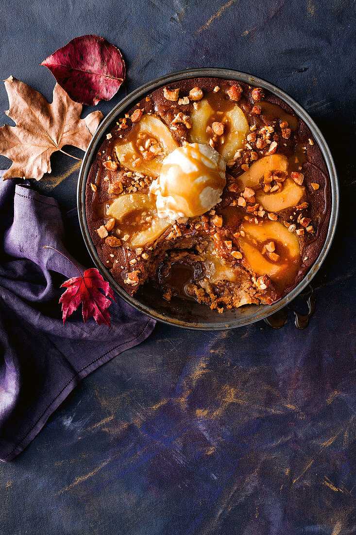 Sticky pear pudding with caramel sauce