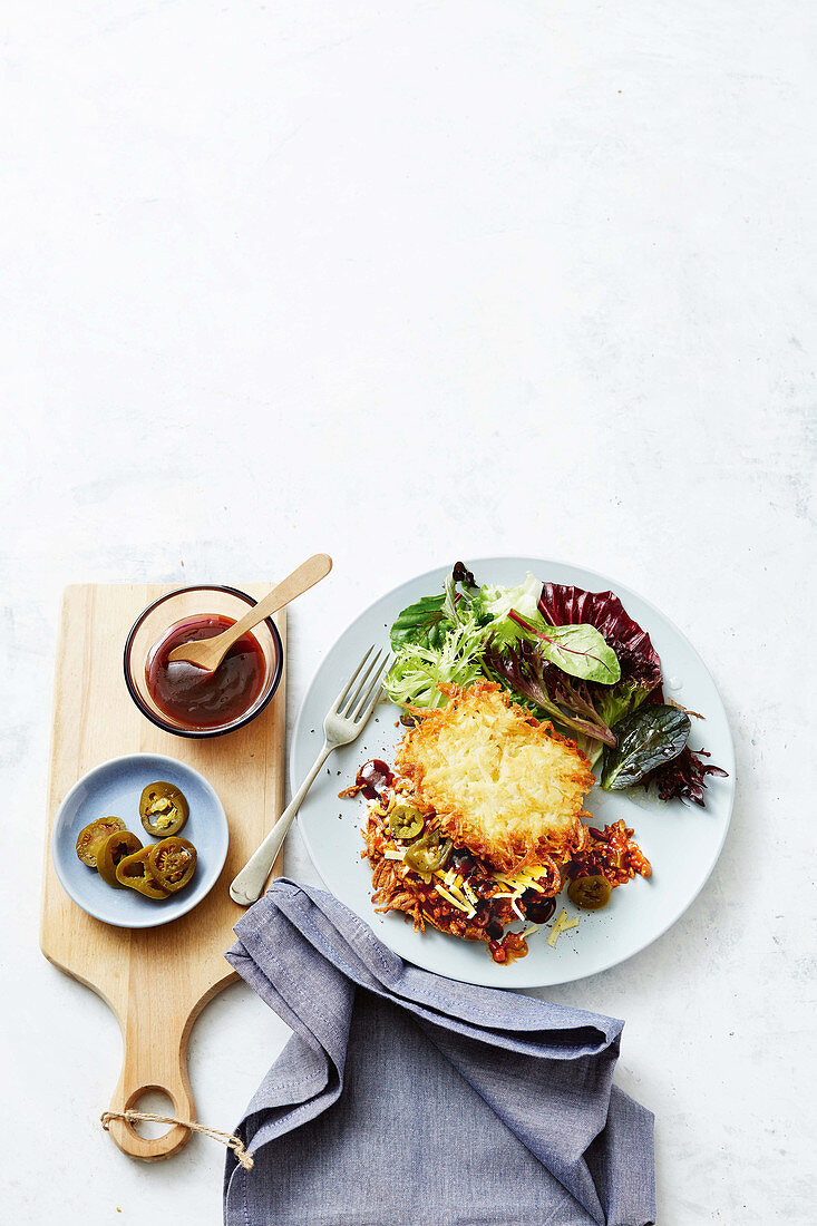 Hash Brown Sloppy Joe: Burger aus Kartoffelmasse mit Hackfleischsauce