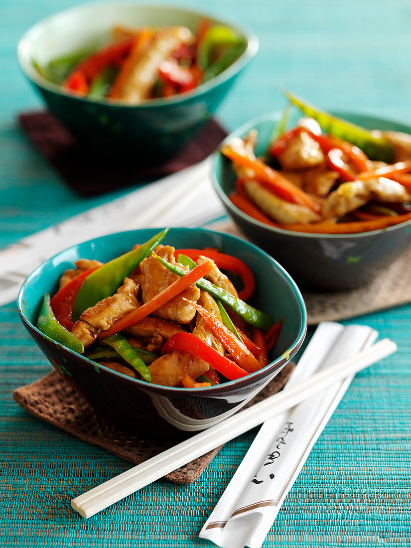 Stir Fry with Yakitori chicken and vegetables