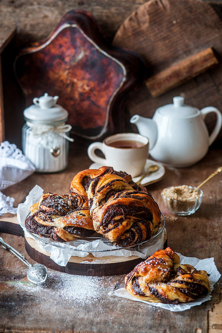 Cinnamon and chocolate pastries