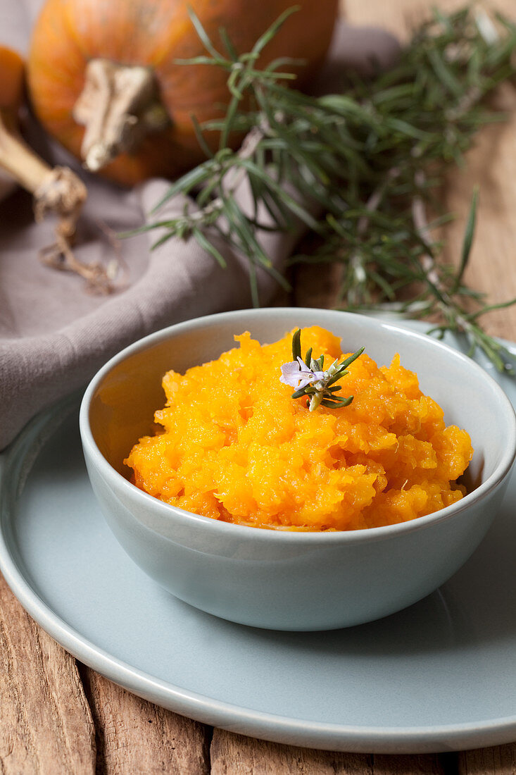 Mashed butternut squash with rosemary