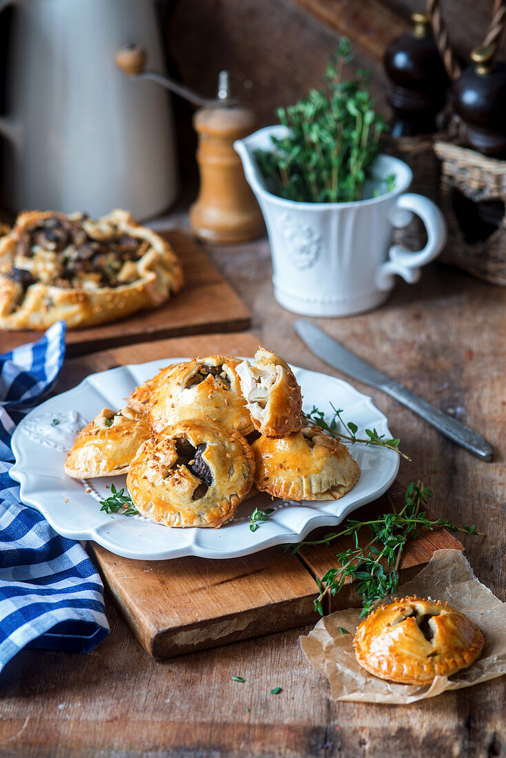 Mushrooms hand pies