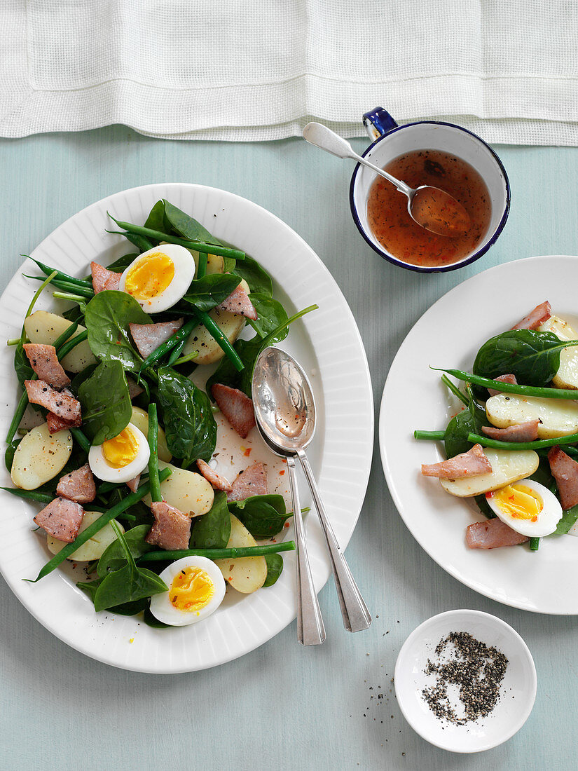 Nicoise salad with boiled eggs