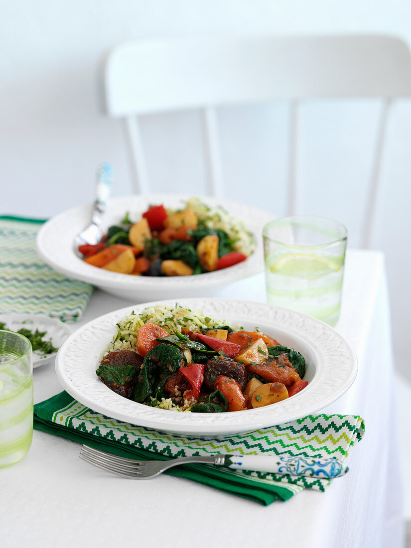 Moroccan vegetable tajine with couscous