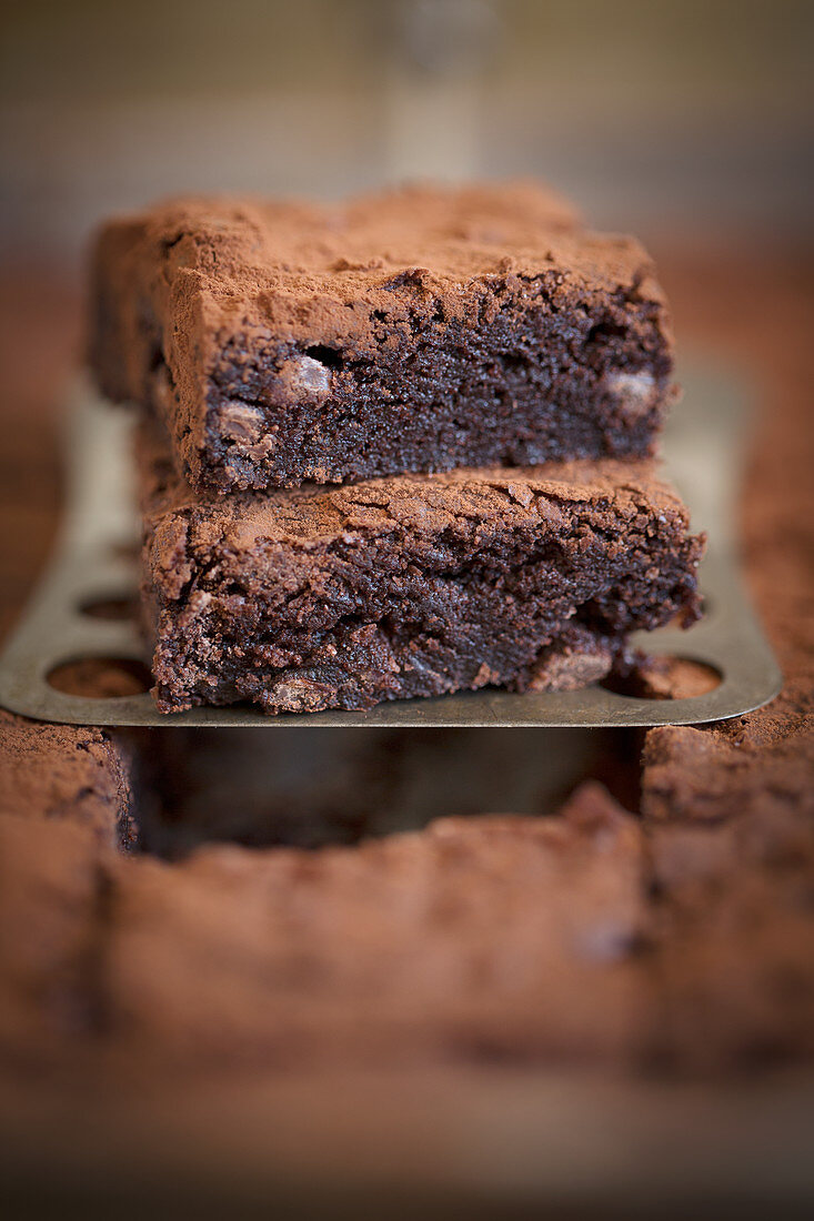 Brownies auf Kuchenheber
