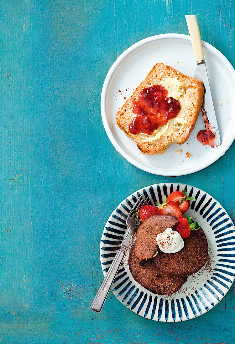 4-ingredient apple and banana bread; 4-ingredient triple choc fudge brownie pancakes