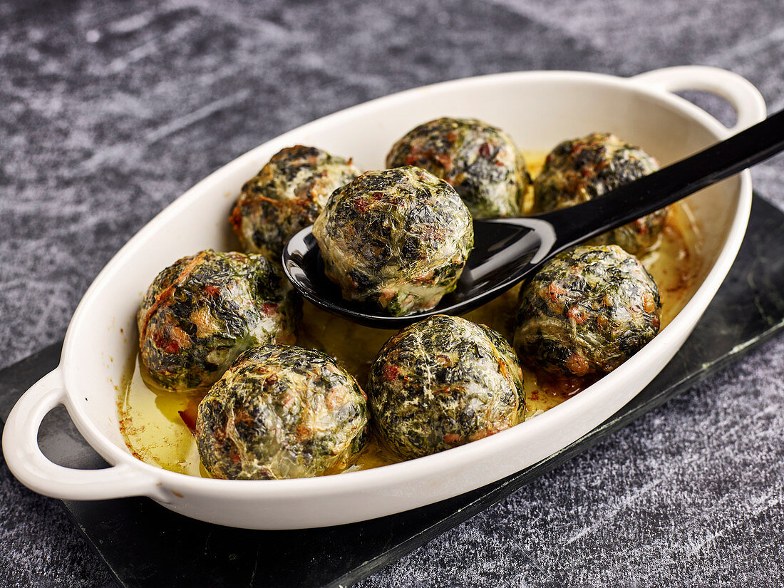 Baked chard dumplings