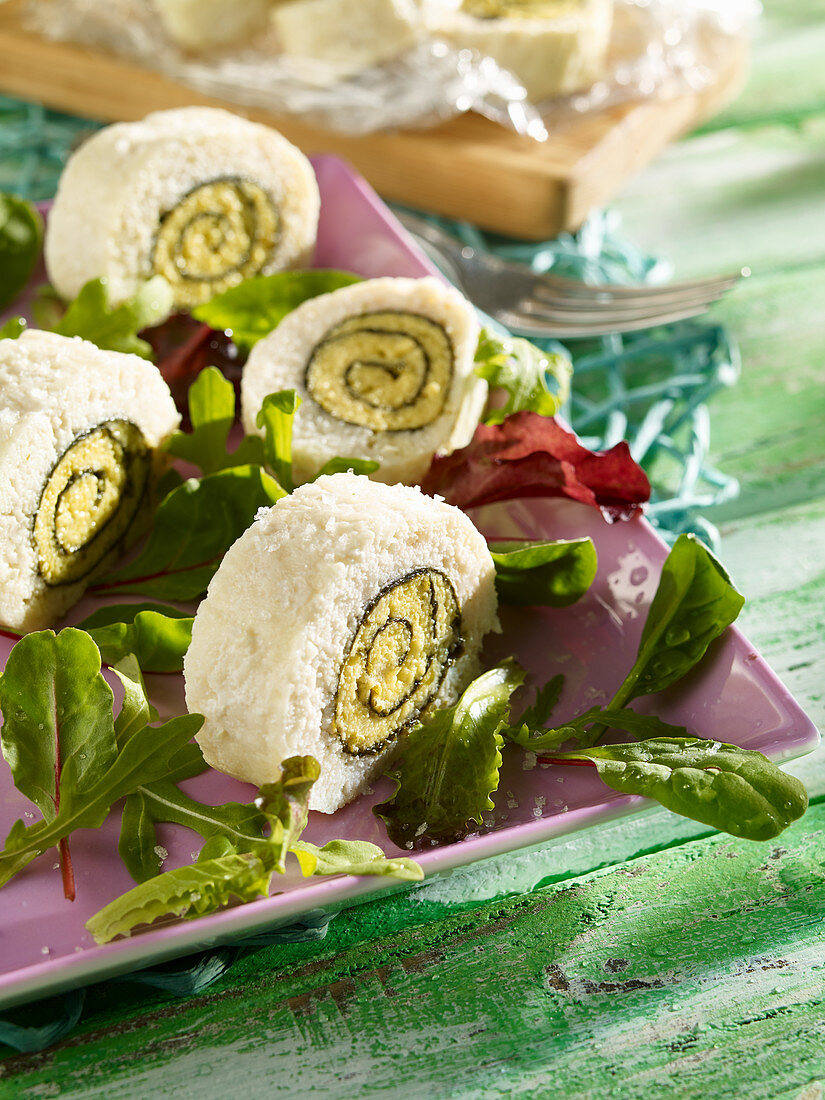 Fish terrine rolls with nori