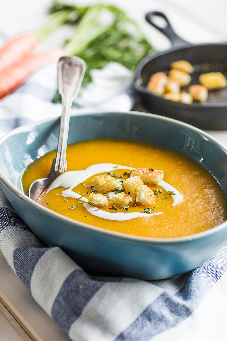Carrot and potatoes cream soup