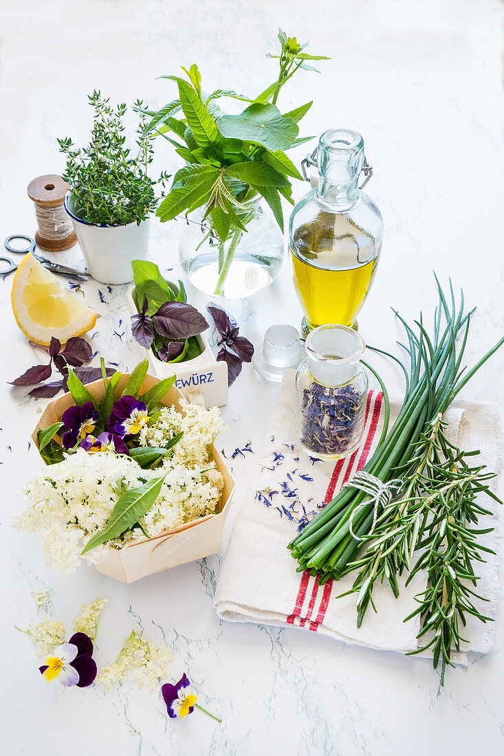 Herbs and edible flowers