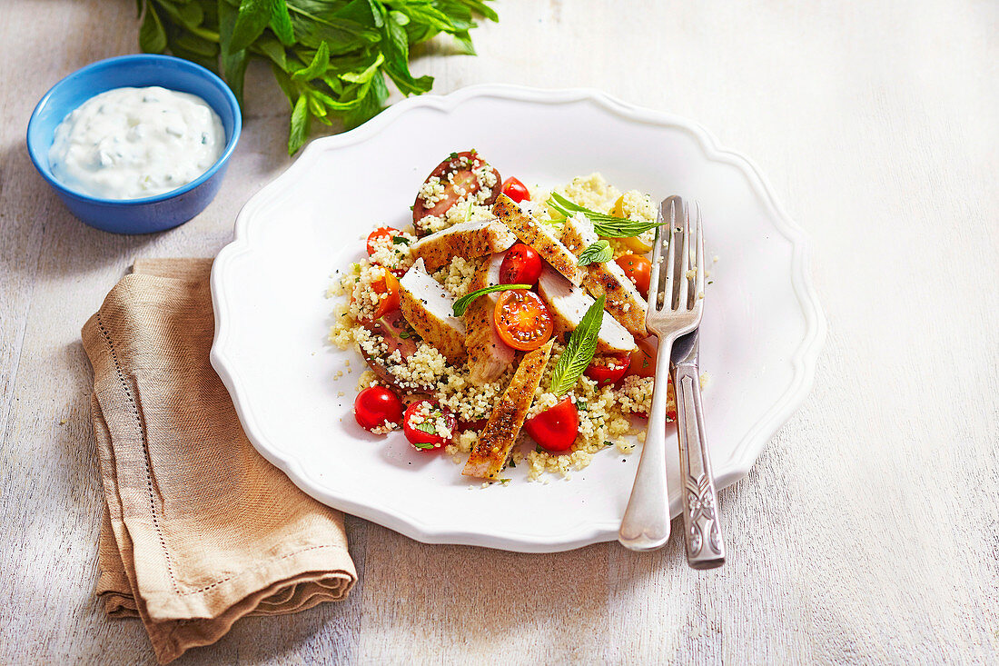 Moroccan Turkey with Minted Couscous