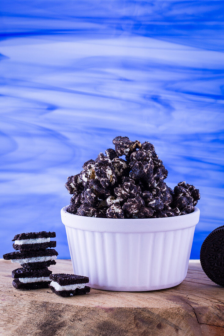 Popcorn mit Oreo-Cookies aromatisiert