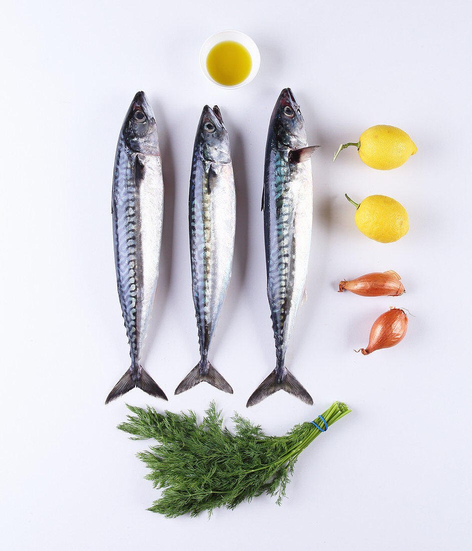 Ingredients for mackerel rillettes