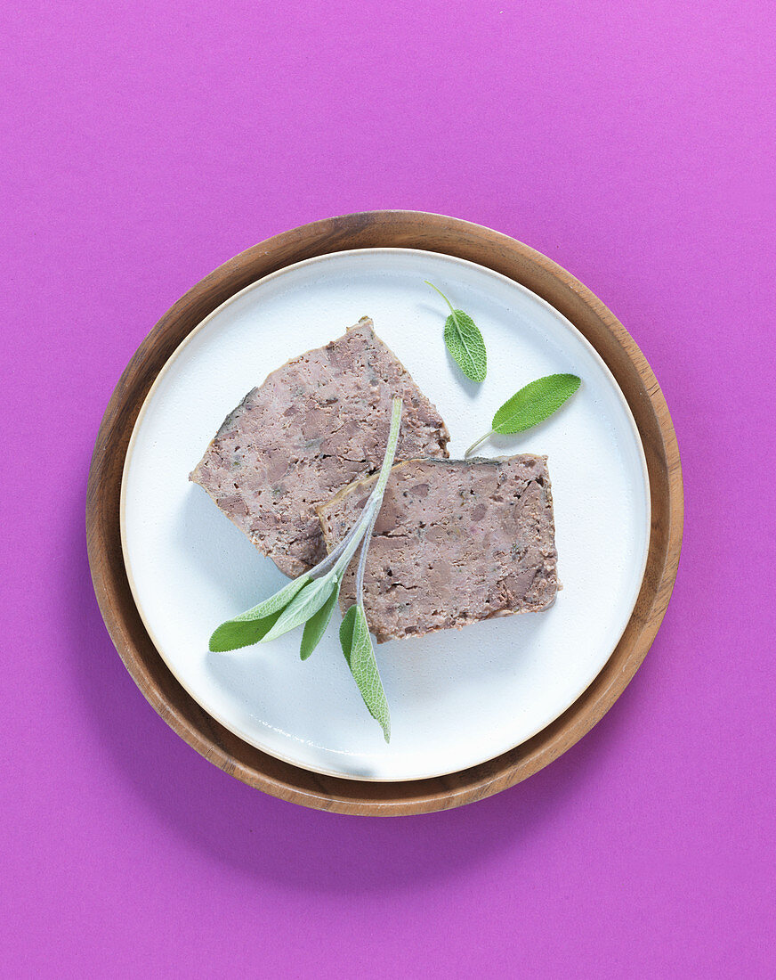 Minced meat and chicken liver terrine
