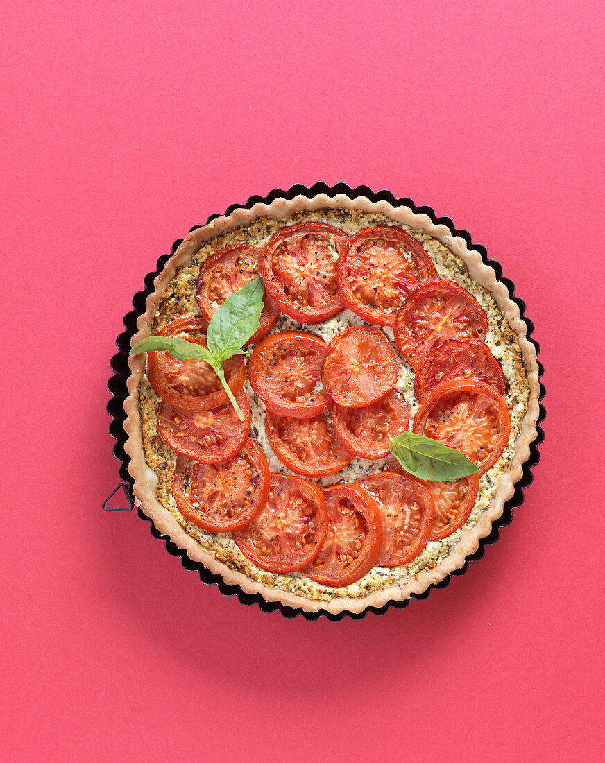 Tomato tart with sheep's cheese