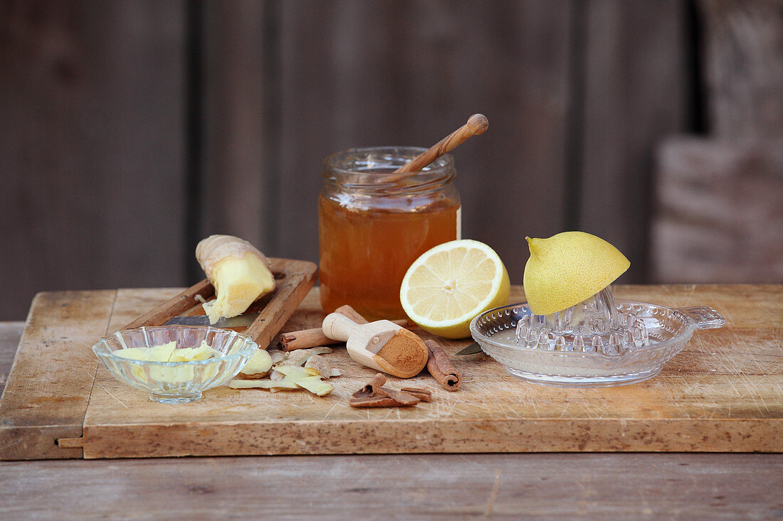 Homemade ginger honey
