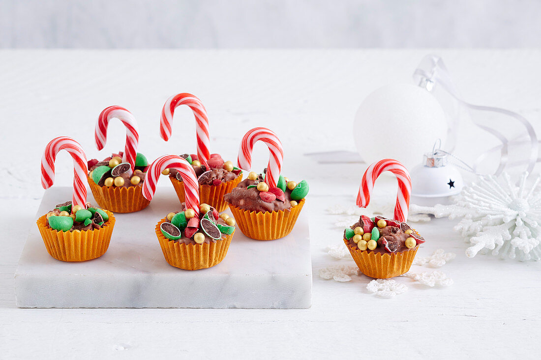 Candy Cane Lolly Pots