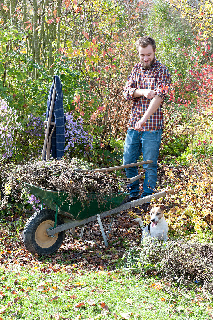 Cleaning The Garden In The Fall