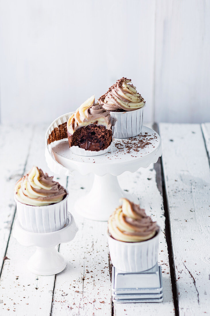 Triple-chocolate cupcakes