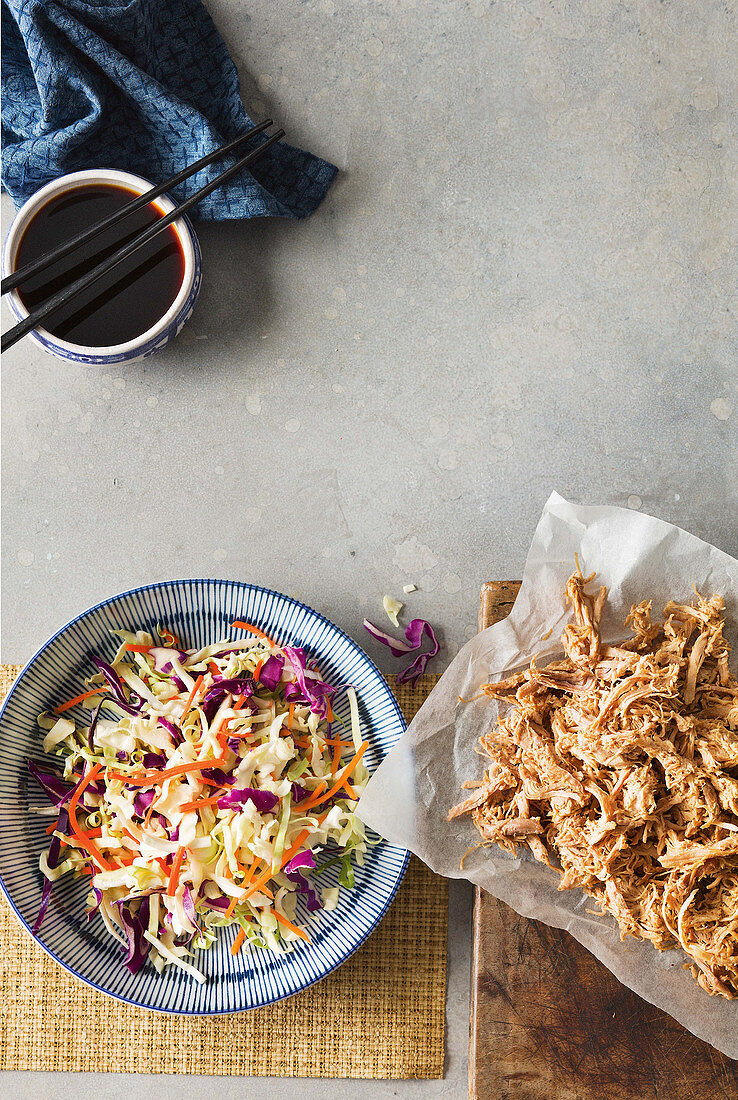 Cole slaw with pulled pork
