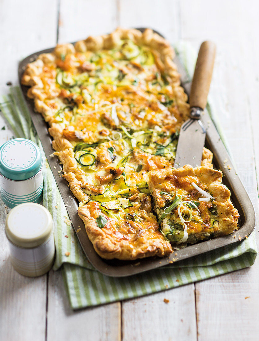 Baby marrow and tuna tart