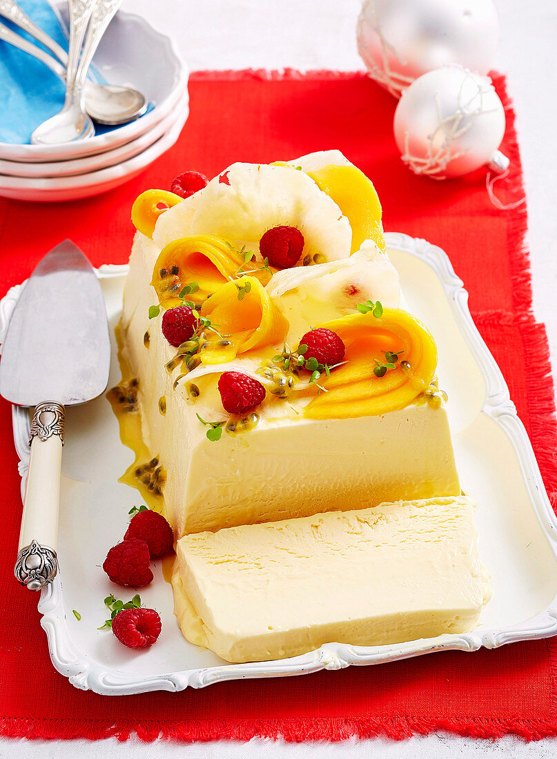 Frozen white chocolate parfait