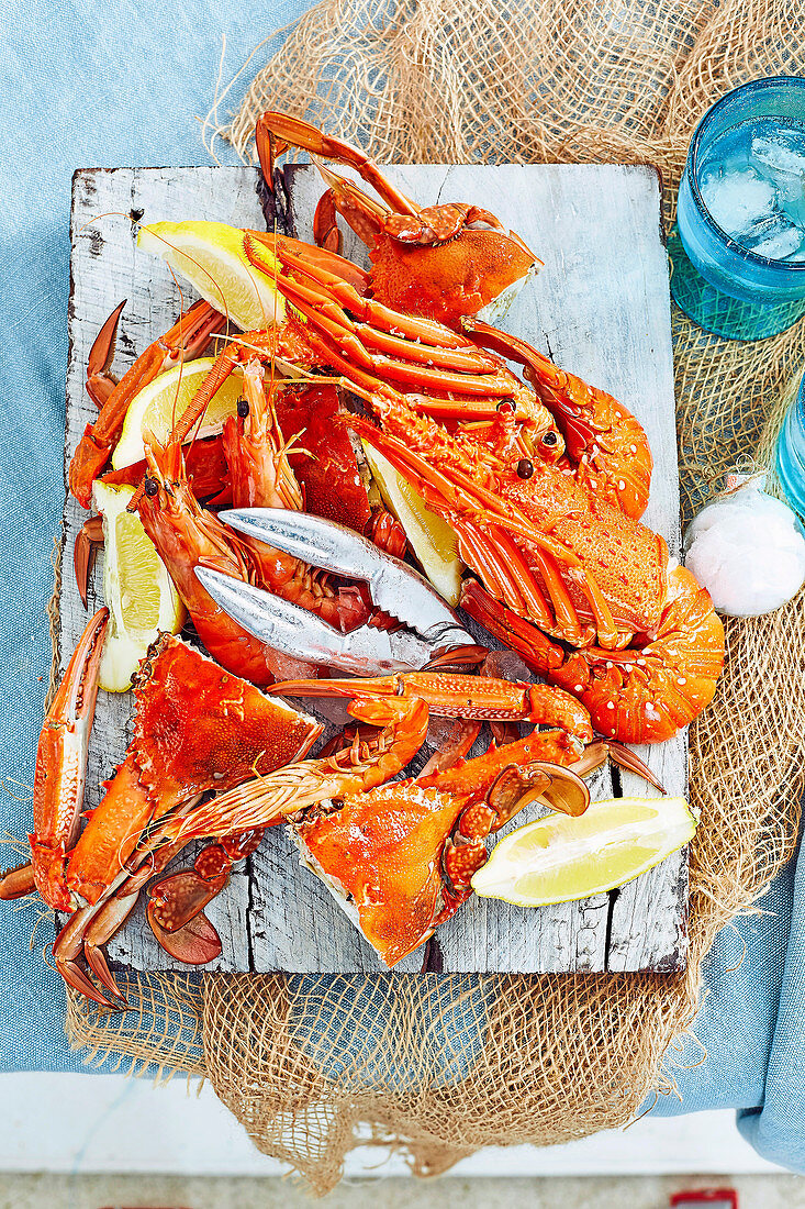 Lobster, crabs and prawns