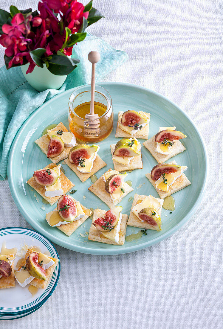 Brie and fig squares