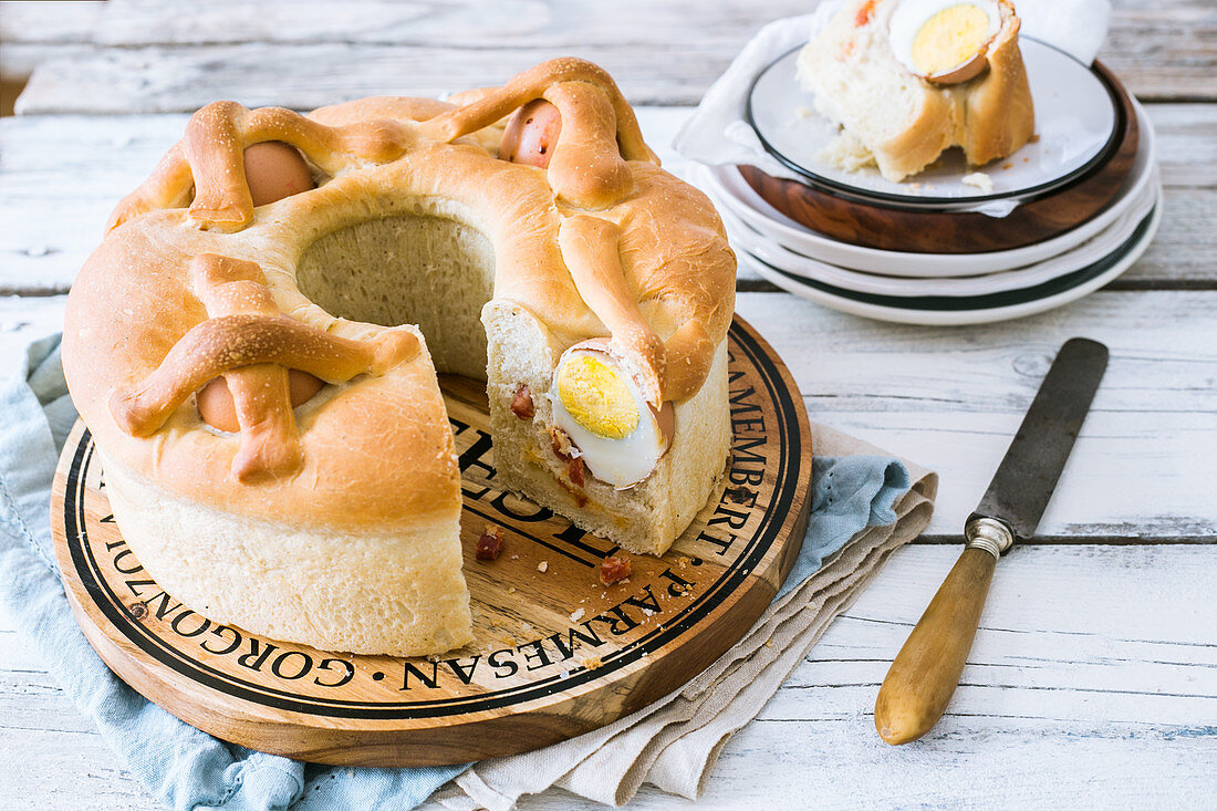 Casatiello (Easter bread from Naples, Italy)