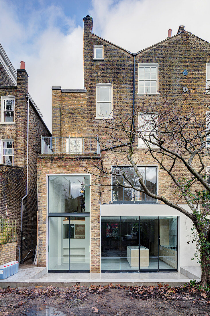 Typical English brick house with modern extension