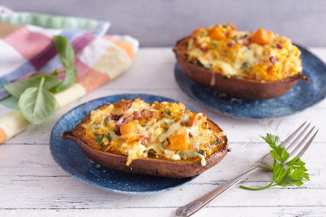Doubled Baked Sweet Potatoes
