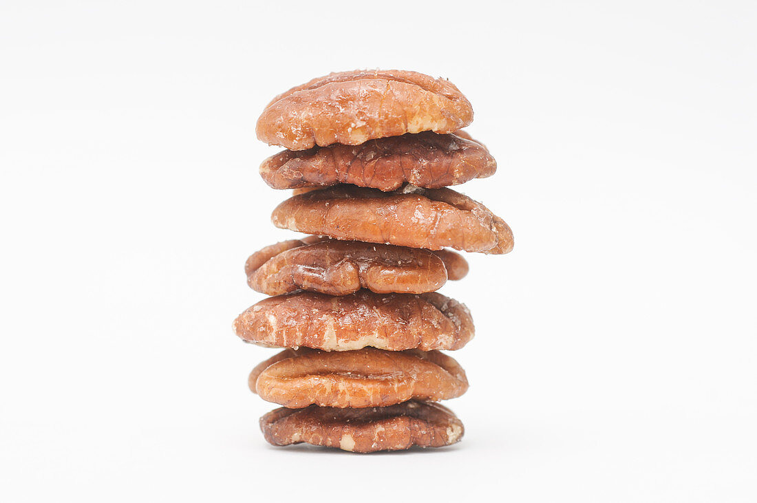 Stacked pecan nuts