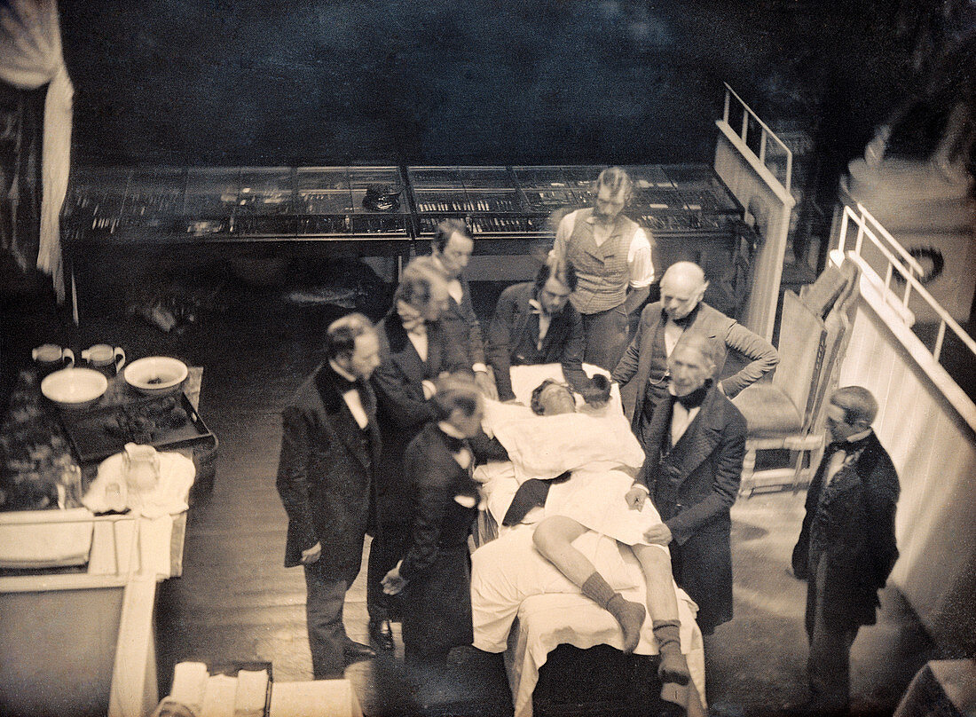 Re-enactment of first anaesthesia, 1840s