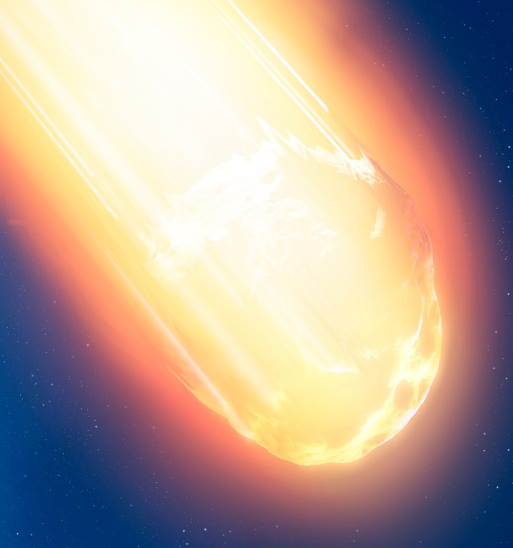Meteor fireball, illustration