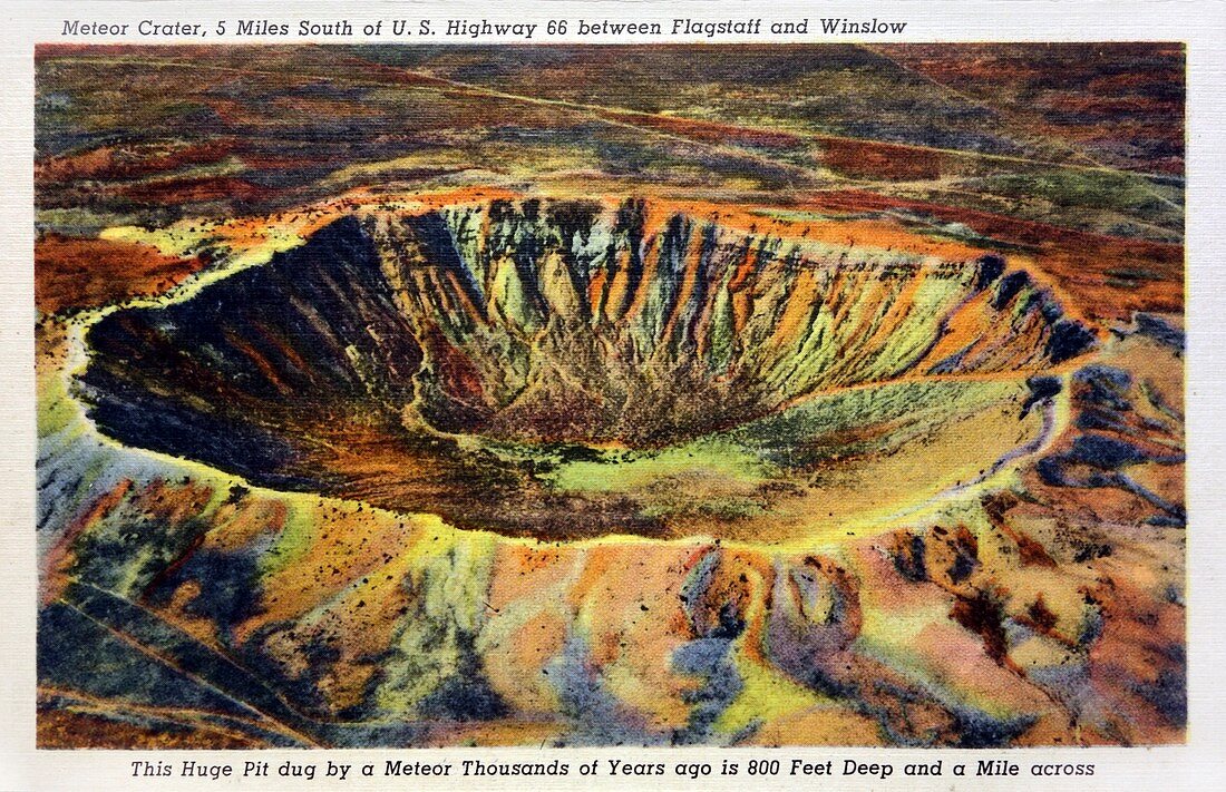 Barringer Crater, 1930s postcard