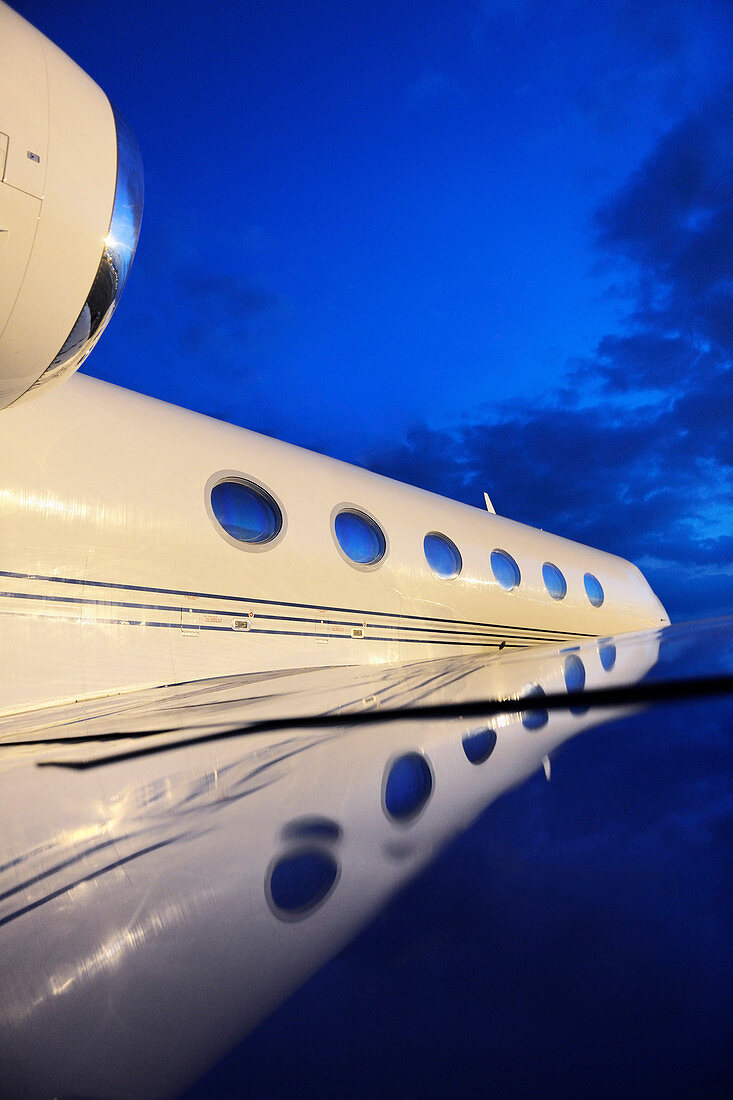 Gulfstream private jet, close-up